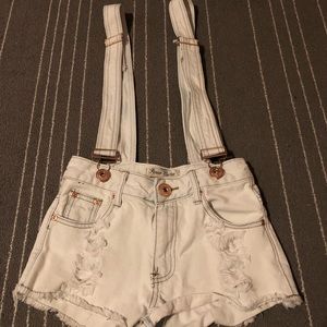 White shorts with straps